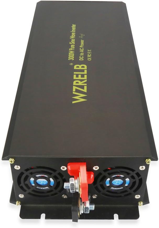 WZRELB Power Inverter 3000W Pure Sine Wave Inverter 24V 120V Dc AC Converter