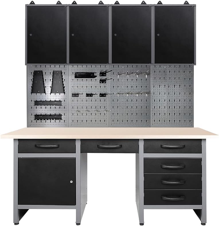 Steel Garage Workbench Organizer Set System for Factories Auto Repair Shops