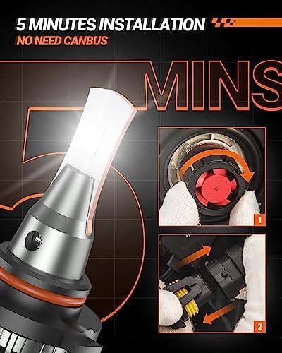 SEALIGHT Upgraded 9005 Fog Light, 36000LM [Modern & Brightest] HB3 Fog light, 6500k White IP68 Waterproof with Cooling Fan, 1:1 Mini Size Quick Install Plug and Play, Pack of 2