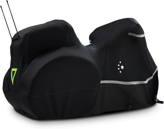 Trike Cover, Heavy Duty 420D Waterproof for Harley Davidson, Goldwing, Chieftain, Challenger, Elite Storage, Black