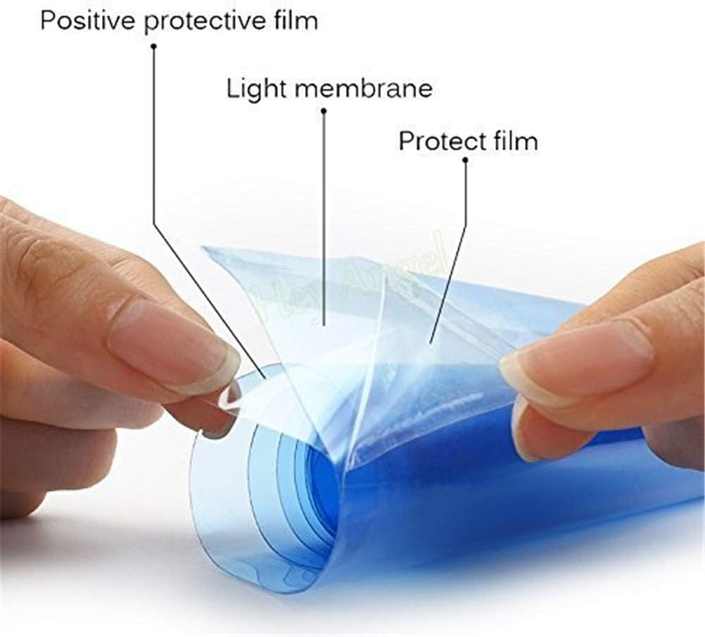 12 by 48 Inches Self Adhesive Headlight, Tail Lights, Fog Lights Tint Vinyl Film with Tools (Dark Black)