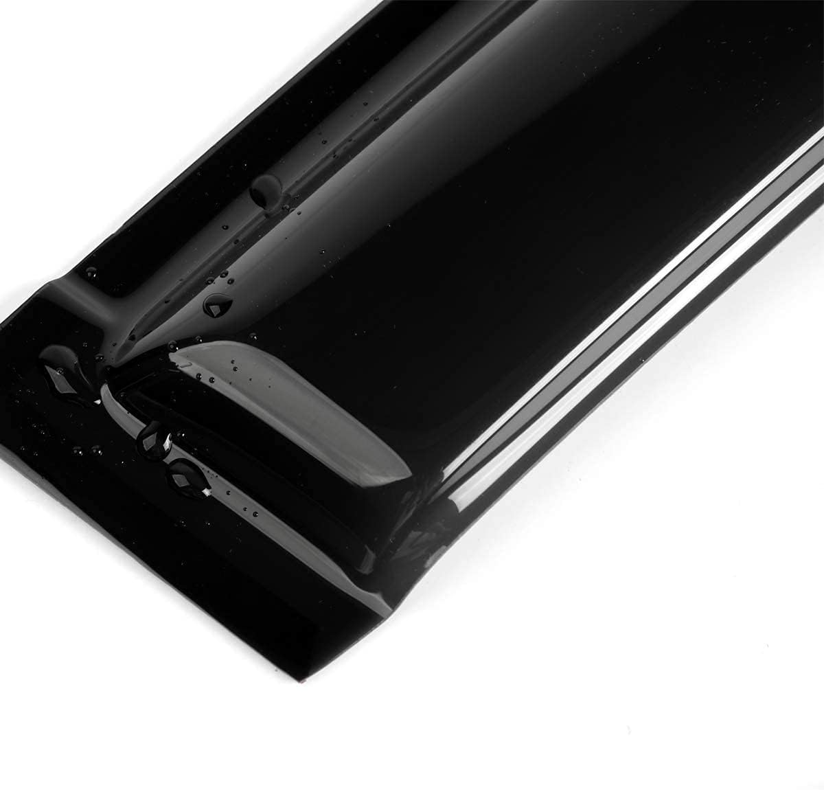 194249 Side Window Visors Wind Vent Deflector fit for 2007-2018 Jeep Wrangler 4-Door (JK),4pc in-Channel Style Dark Smoke Nice Looking Sun Rain Guards Set
