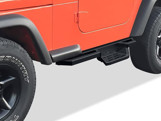 APS 304 Stainless Steel Pocket Steps Running Boards Side Bars Compatible with Jeep Wrangler 1987-2006
