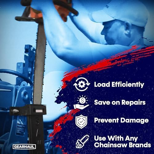 SawHaul Universal Tractor Chainsaw Holder - Made in Kansas USA - Fixed Mount Chainsaw Carrier (28" Blue) Compatible w/All Brands