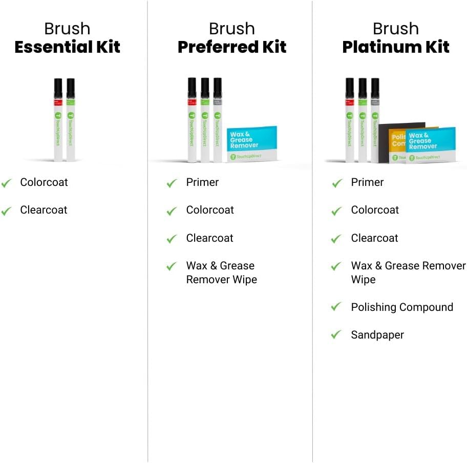 TouchUpDirect 092 Coastal Cream Compatible with Toyota Exact Match Touch Up Paint Brush - Essential Kit