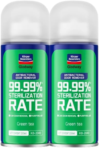 Glodway Whole Car Air Refresher Spray,Odor Eliminator Eliminates Strong Vehicle Odors,Green Tea Scent-6 Ounce Spray Bottle (Plack of 2)