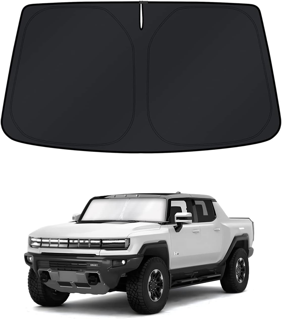 KUST Windshield Sun Shade for GMC Hummer EV 2022-2023 2024 2025 Window Shade Sun Visor Cover Foldable Blocks UV Rays Keep Your Car Cooler