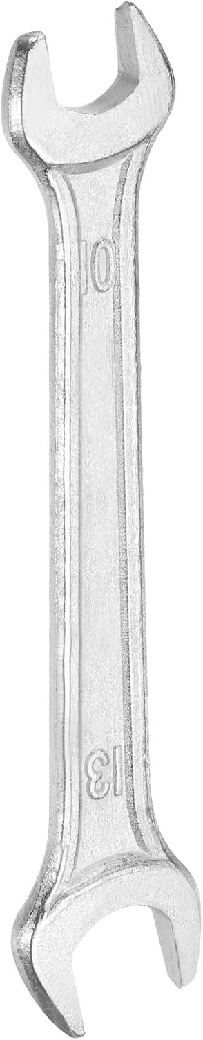 HARFINGTON Double Open End Wrench 10mm x 12mm Metric 15 Degree Offset Angle Small Flat Head Wrench Galvanizing Open Ended Spanner for Automotive Repair Furniture Assembly