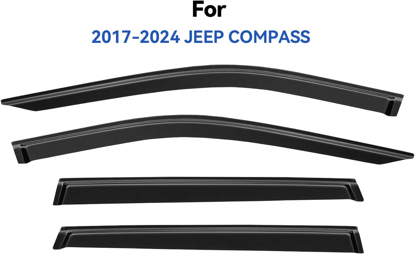 Window Visors Rain Guards for 2017-2025 Jeep Compass, Out-Channel Window Vent Wind Deflectors Visors Shades for 17-25 Compass