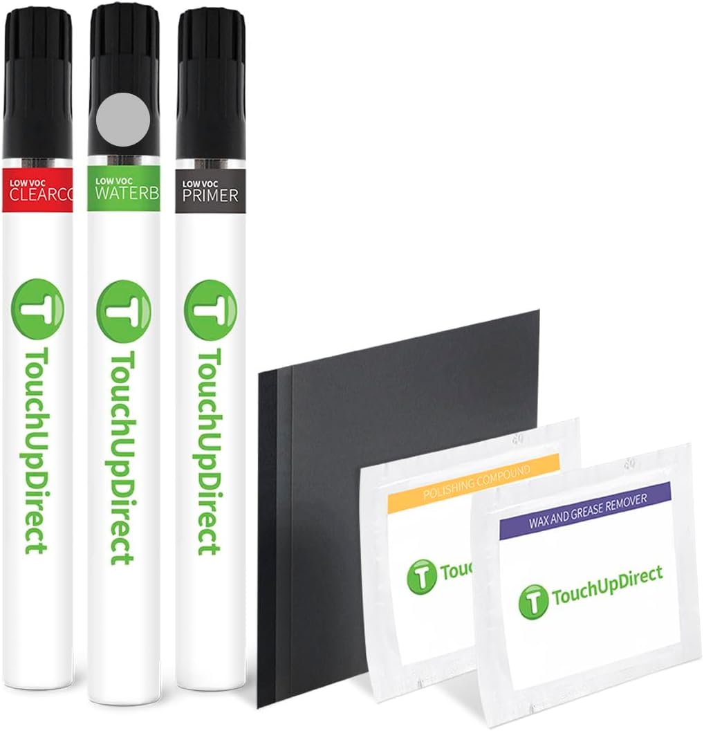 TouchUpDirect 1J6 Elemental Silver Metallic Compatible with Toyota Exact Match Touch Up Paint Brush - Platinum Kit