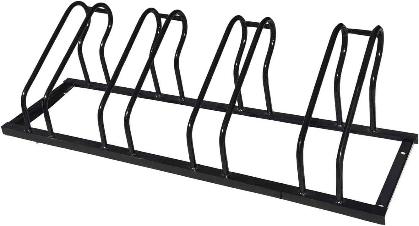 Sandbaggy Commercial Low Profile Bike Rack - Outdoor, Surface Mount, Steel - 4 Bike (4 Capacity (Low-Profile), 1)