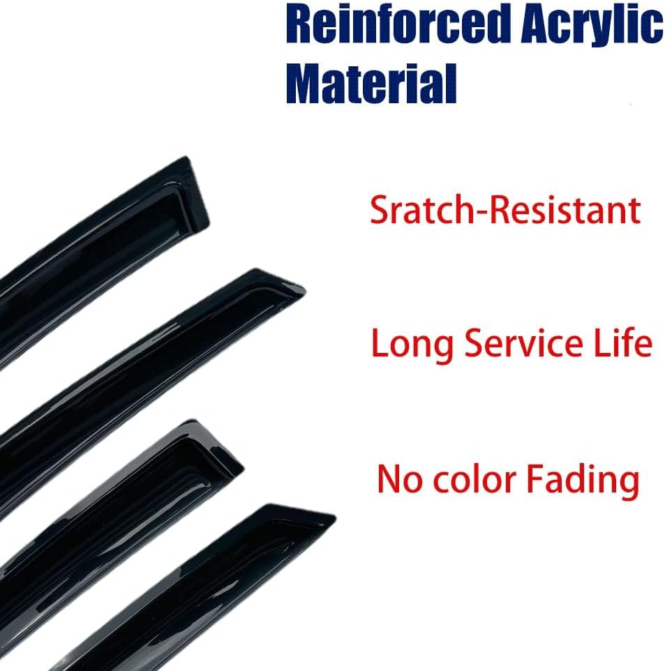 94270 Original Side Window Visors Wind Deflector,4pcs Outside Mount Style Nice Sun Rain Guards Set fit for 2024-2025 Toyota Tacoma Double Cab with 4 Full Size Doors Pickup