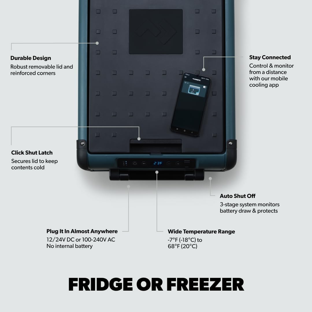 Dometic CFX2 28-Liter Portable Refrigerator and Freezer, Powered by AC/DC