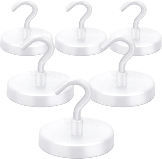LOVIMAG Cruise Essentials, 150Lbs Cruise Door Magnets, White Magnet Hooks for Cabin Strong Magnetic Hooks for Hanging, Refrigerator, Celling -6 Pack