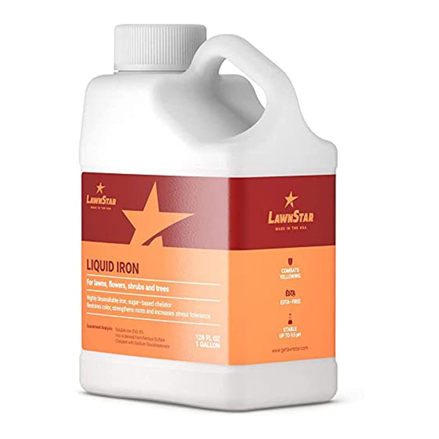 LawnStar Liquid Iron (1 Gallon) for Plants - Multi-Purpose, Suitable for Lawn, Flowers, Shrubs, Trees - Treats Iron Deficiency, Root Damage & Color Distortion – EDTA-Free, American Made