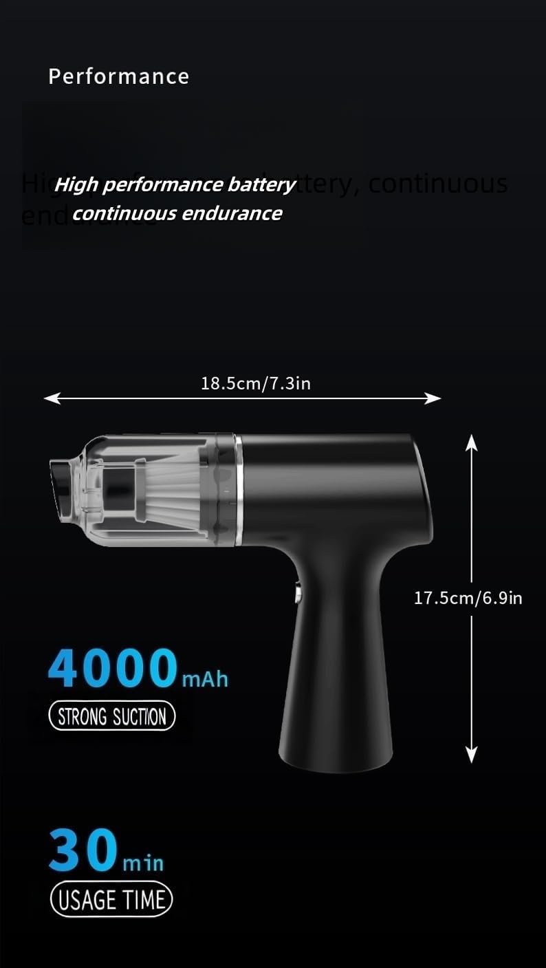 Car Vacuum Cleaner, Handheld Vacuum, Suction/Blowing/Filling 4-in-1, 4000PA/6000PA/12000PA, Large Capacity, Portable Rechargeable (4000PA)