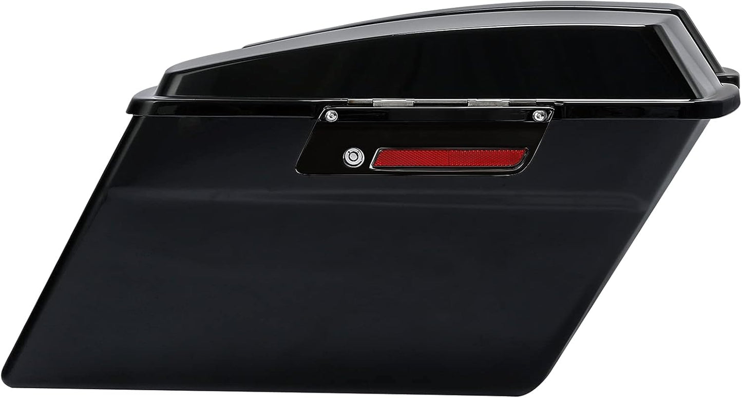 XFMT Vivid Black Hard Saddlebags Saddle Bags Trunk Black Latches W/Black Conversion Brackets For Harley Softail Heritage Classic Deluxe 1984-2017