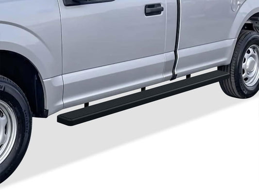 APS Wheel to Wheel Running Boards 5in Compatible with Ford F150 2015-2025 Regular Cab 6.5ft Bed & F-250 F-350 Super Duty 2017-2025 (Nerf Bars Side Steps Side Bars)