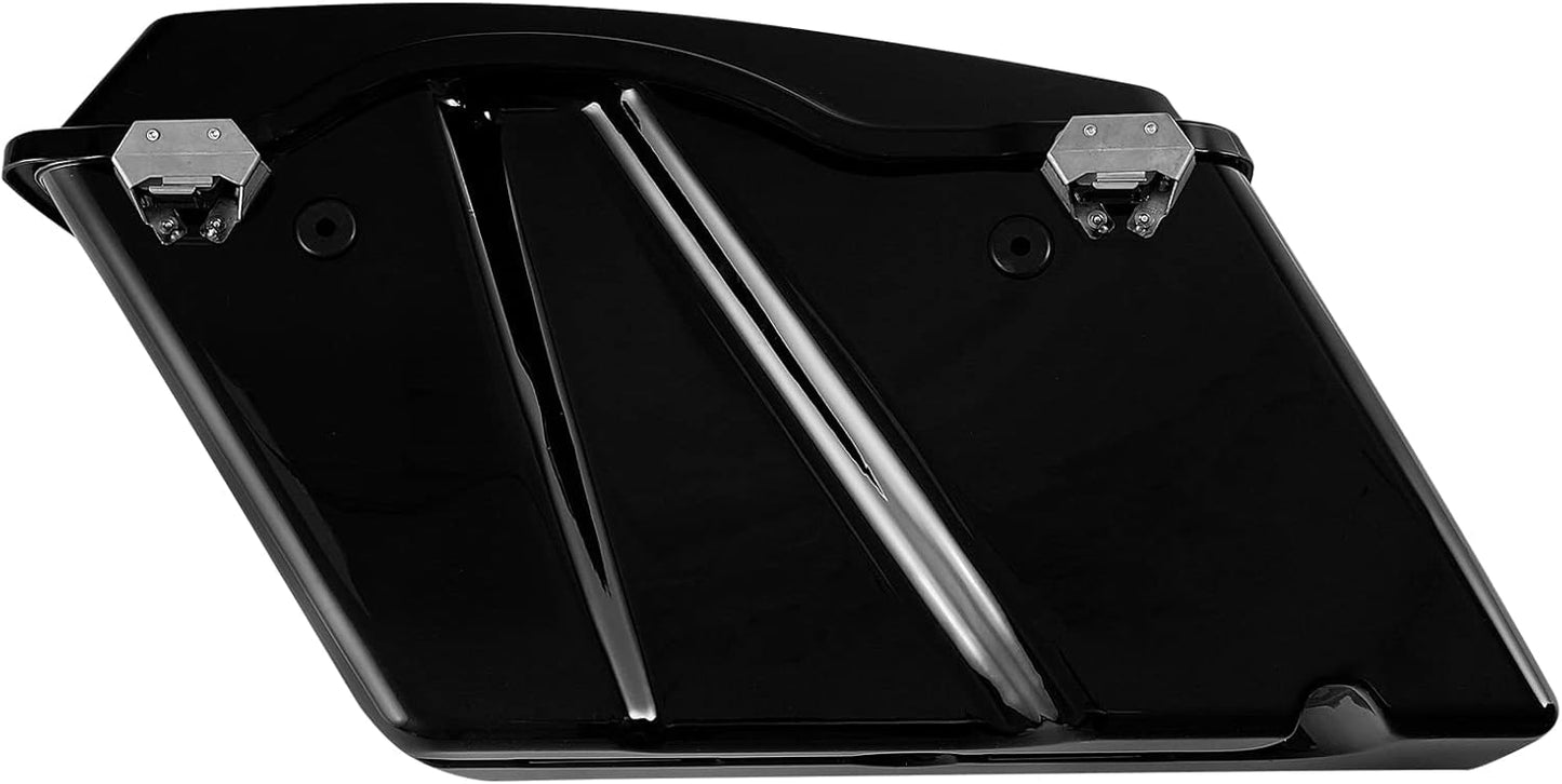 XFMT Motorcycle Vivid Black Hard Saddlebags Saddle Bags Trunk W/Lids & Latches For Harley Touring Road King Street Glide Road Glide Electra Glide 1994-2013