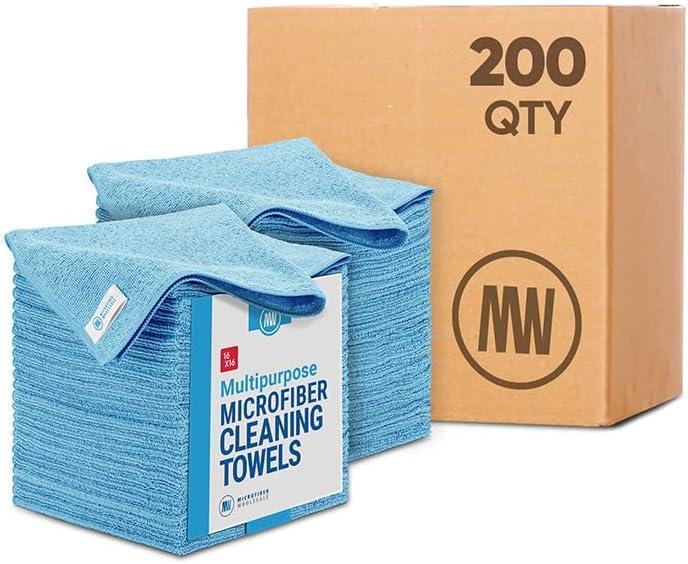 16" x 16" All Purpose Microfiber Towels (Blue-200 Qty)
