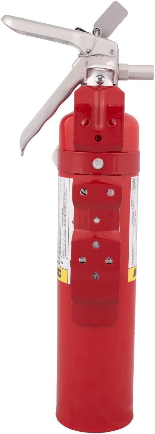 Amerex B417T ABC Dry Chemical Fire Extinguisher – 2.5 lb Rechargeable All-Purpose Extinguisher – Durable Aluminum Valve with Wall Bracket – Ideal for Home, Office, Auto & Garage Use