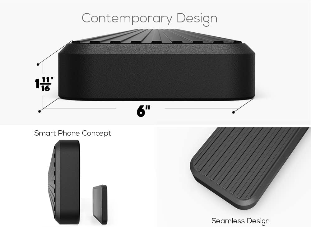 APS 6in Black Stainless Steel Running Boards Compatible with Dodge Ram 1500 2500 3500 Quad Cab 02-08