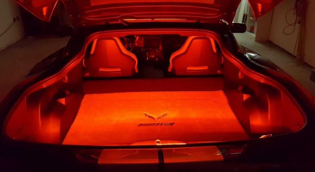 ICBEAMER 12" Red 18 SMDs 2835 LED Strip Light Universal Fit Car Trunk Cargo Area or Interior Illumination