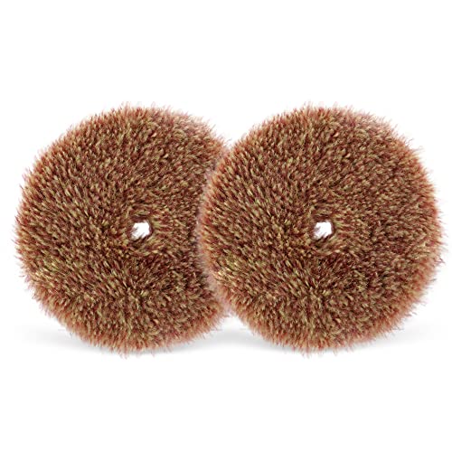 SPTA Wool Polishing Pads, 2Pcs 6 Inch (150mm) Wool Cutting Pad, Long Hair Wool Buffing and Polishing Pad Set, Wool Buffing Wheel for Heavy Cut for 6 Inch Car Polisher Polishing, Buffing and Cutting
