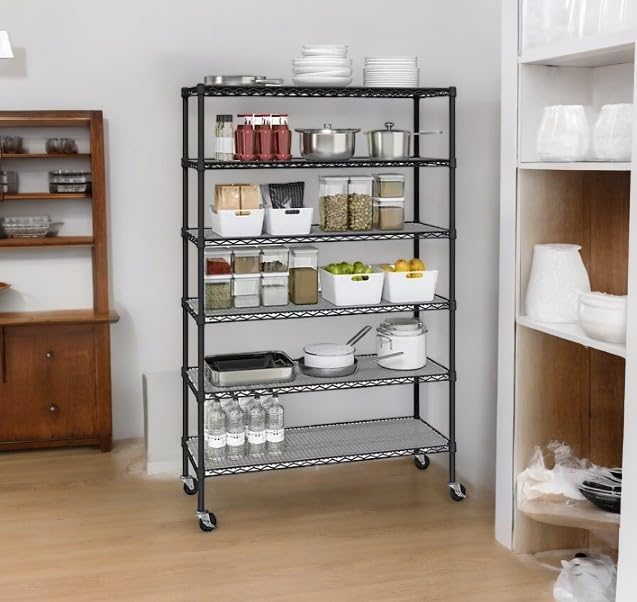 Generic Organize in Style with The Members Mark 6-Tier NSF Heavy Duty Wire Shelving, 47.75"" W x 18"" D x 75.5"" H (Graphite, 3 PACK)