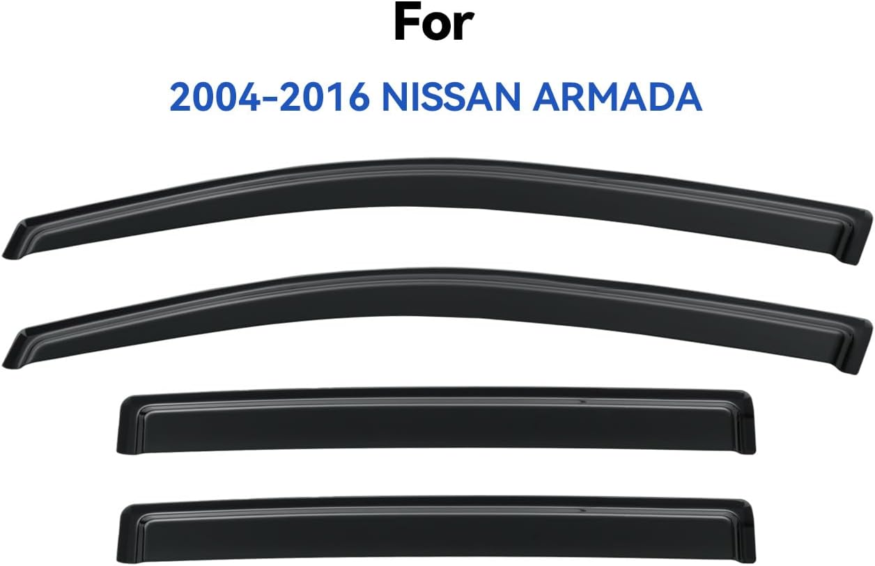 Window Visors Rain Guards Shield for 2004-2016 Nissan Armada, Out-Channel Window Vent Wind Deflectors Visors Shades for 04-16 Armada