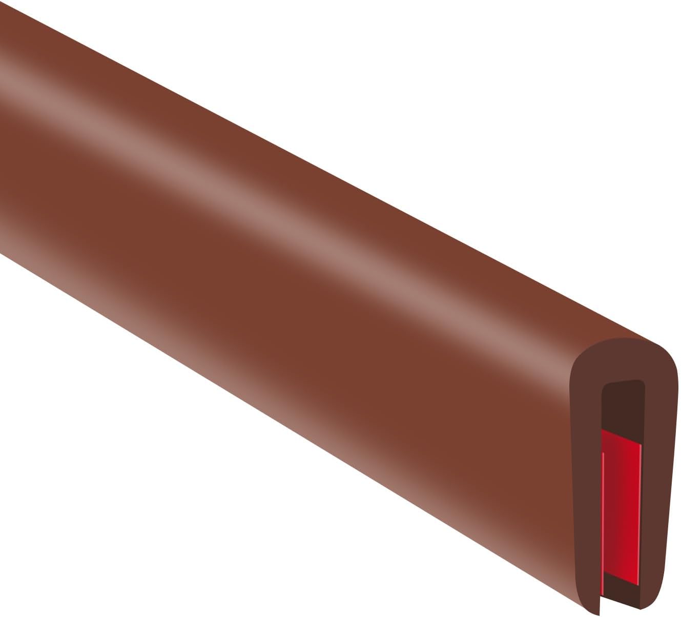 Rubber Edge Trim, Flexible Edge Trim for Sharp Edge, 1/16" U Channel Edge Protector, Self Adhesive Edge Guards for Car Doors and Sheet Metal Parts, 10Ft, Brown Color