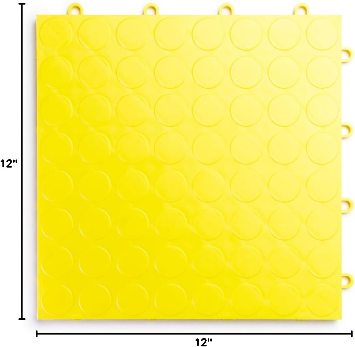 RaceDeck CircleTrac, Durable Interlocking Modular Garage Flooring Tile (24 Pack), Yellow