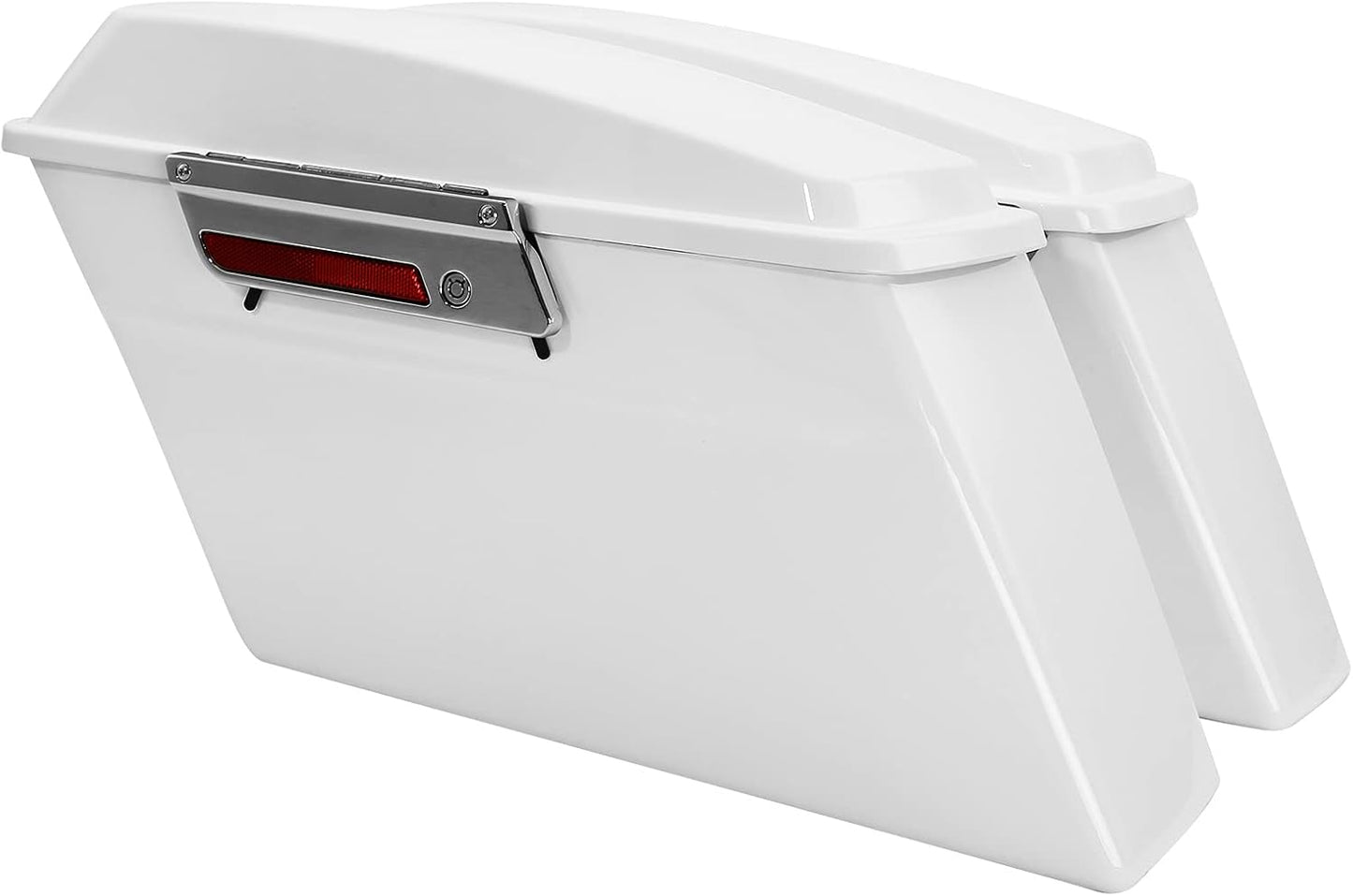XFMT White Hard Saddlebags Saddle Bags Trunk W/Chrome Conversion Brackets For Harley Softail Heritage Classic Deluxe 1984-2017