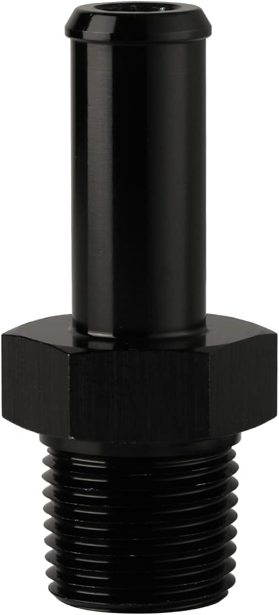 3/8 NPT Male to 1/2" Hose Barb Fitting Adapter Nipple Straight Aluminum Black