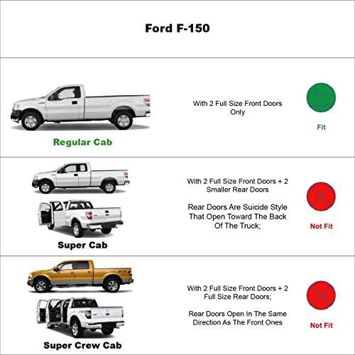 2pcs Outside Mount Style Sun Rain Guard Durable Side Window Wind Deflectors Dark Smoke Vent Window Visors Compatible with F-150 04-08 Standard/Regular Cab 92805