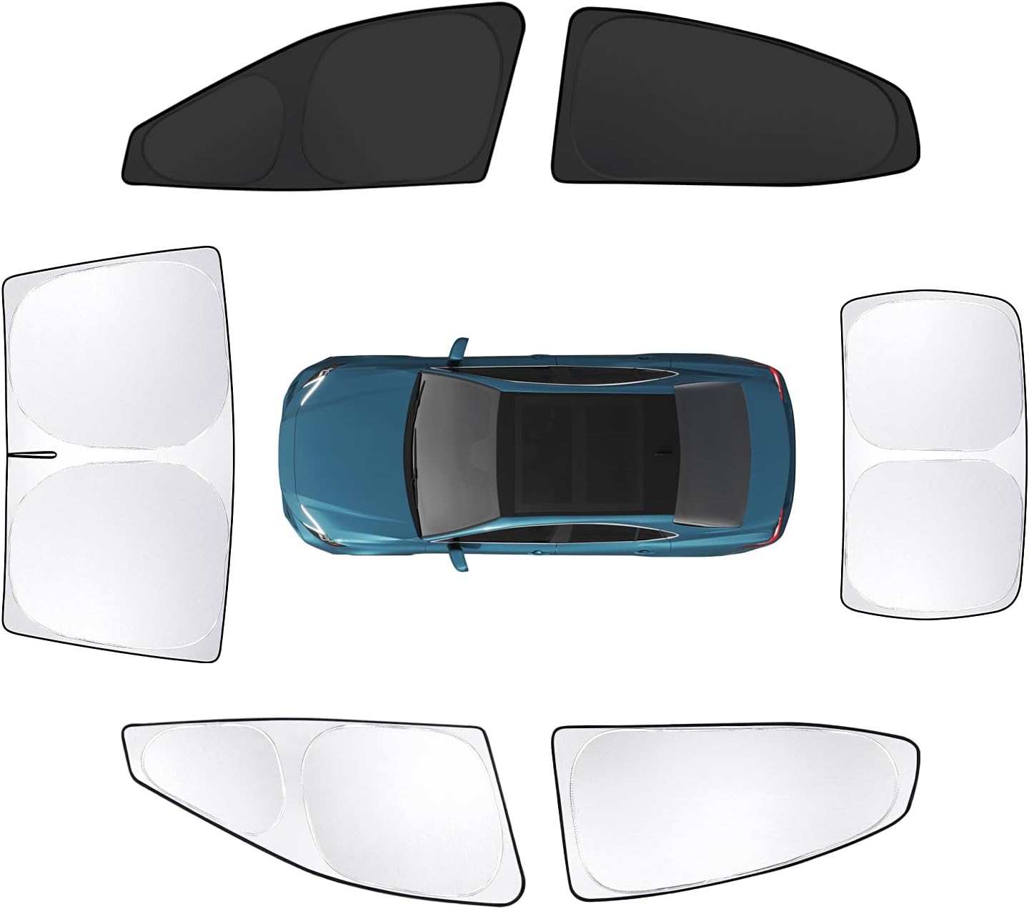 8pcs Car Window Shades for Toyota Camry 2025 Accessories,Windshield Side Rear Full Sunshade,Sun Visor UV Blocking, Privacy Protection and Blackout for Camping Outdoor