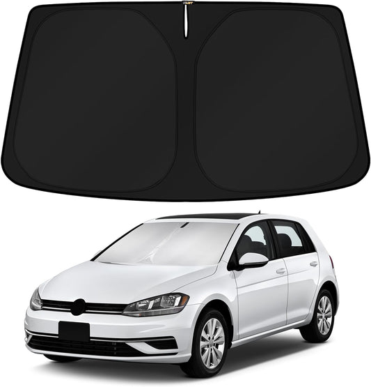 KUST Windshield Sun Shade for 2015-2021 Volkswagen Golf GTI e-Golf VW Golf R 4 Door Hatchback Sunshade Sun Visor Protector Foldable Blocks UV Rays