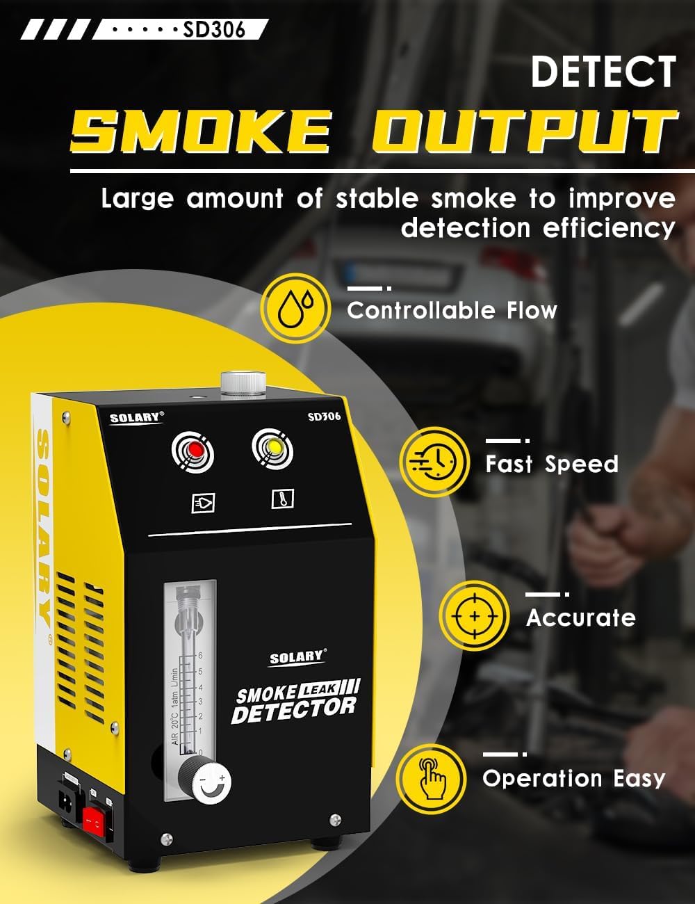 Automotive EVAP Smoke Machine Test - 12V DC Vacuum Smoke Leak Detector with Built-in Air Pump