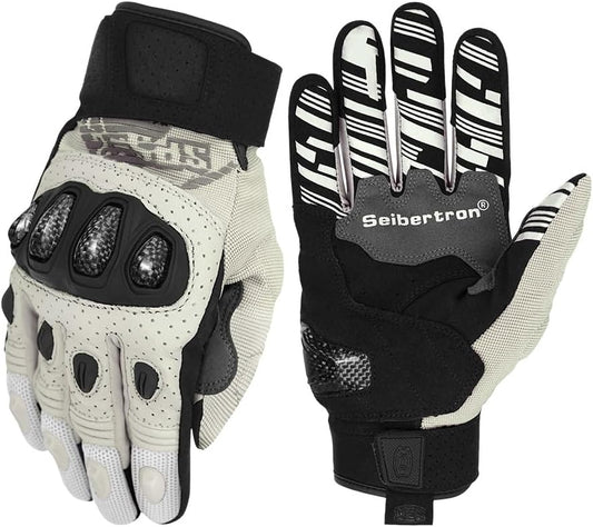 Seibertron SPS Series Touchscreen Motorcycle Motocross BMX ATV MTB Bicycle Cycling Full or Half Finger Gloves Adult and Youth