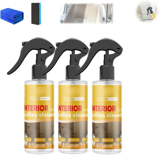 Multi-Purpose Car Interior Fabric Clean Polish Spray,Applies To Vehicle Seat、Upholstery、Headliner Cleaner,Vehicle Interior Polish Spray (3PCS)
