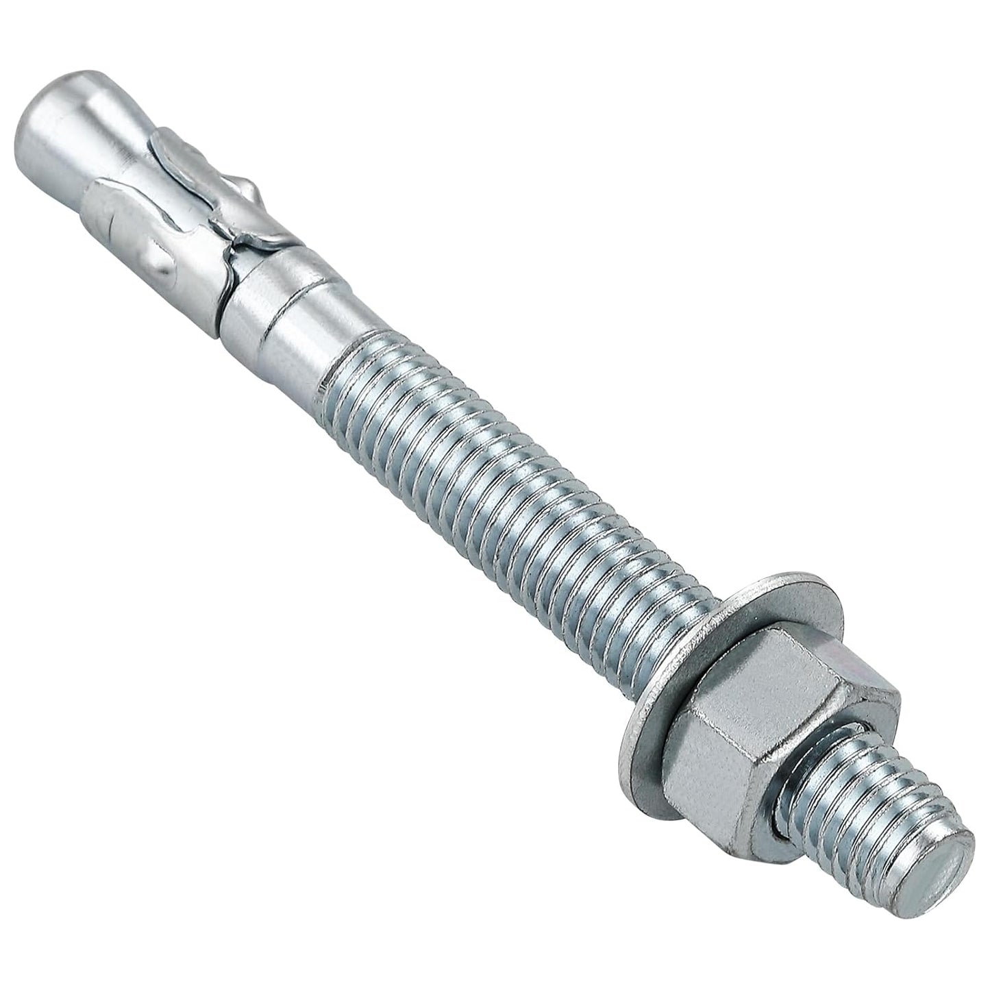 1/2x5-1/2" 50Pcs Inch Standard Fasteners for Heavy-Duty Zinc Wedge Anchors for Cement and Concrete
