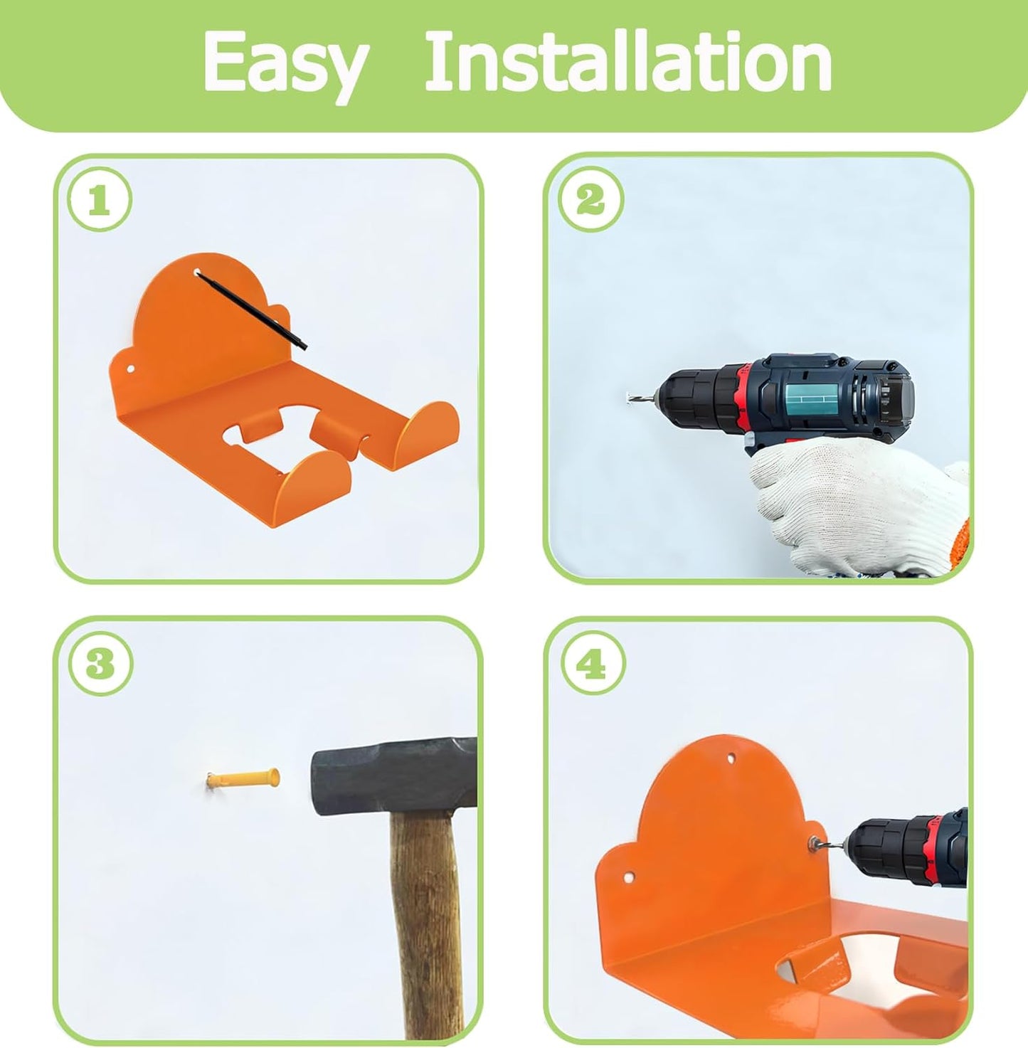 Garage Storage Organizer Electric Tool,Wall Mounted Installation Suitable for Gardens and Sheds,Used As A Wall Bracket for Lawn Mowers,Leaf Blowers,and Lawn Mowers(Orange,1 Pack)