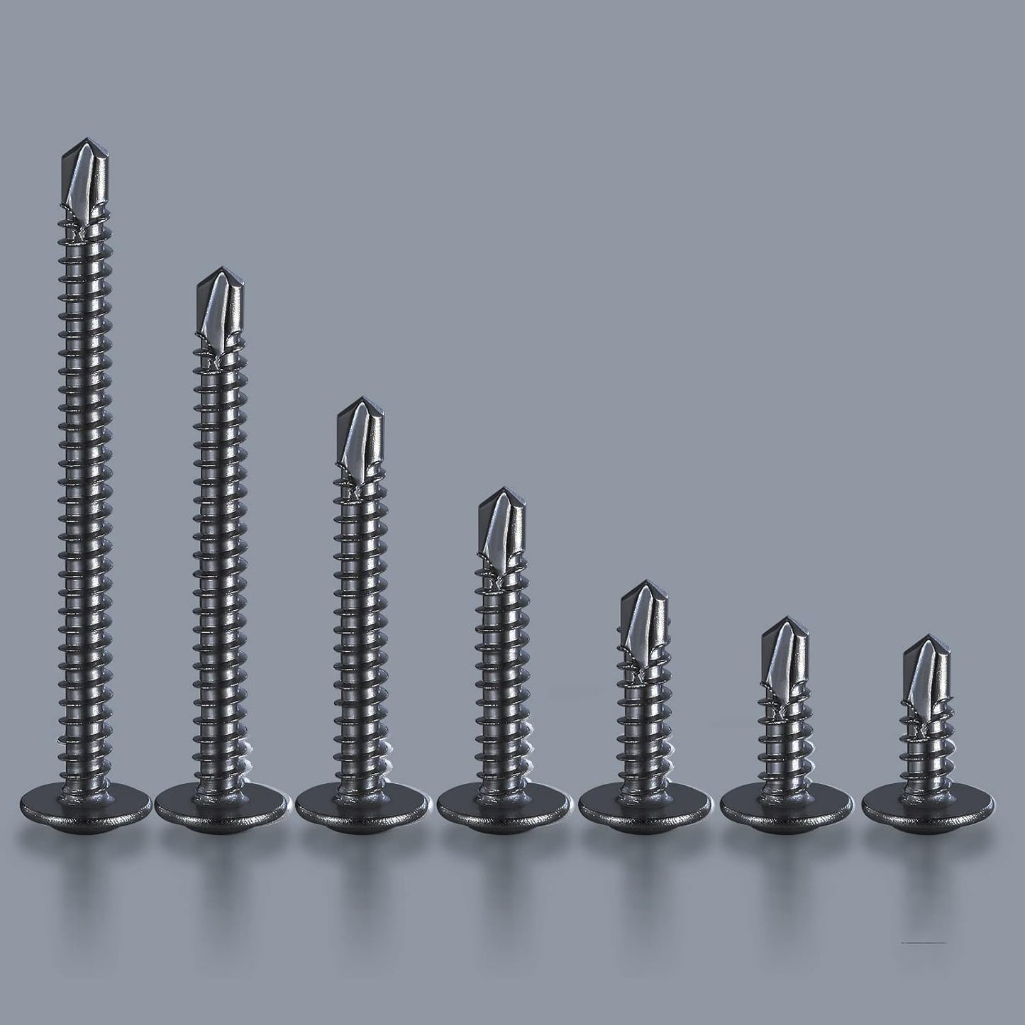 (400Pcs)#8×1/2” for Sheet Metal Self-Tapping Screws 410 Black Stainless Steel Truss Head High-Strength Quick Tapping