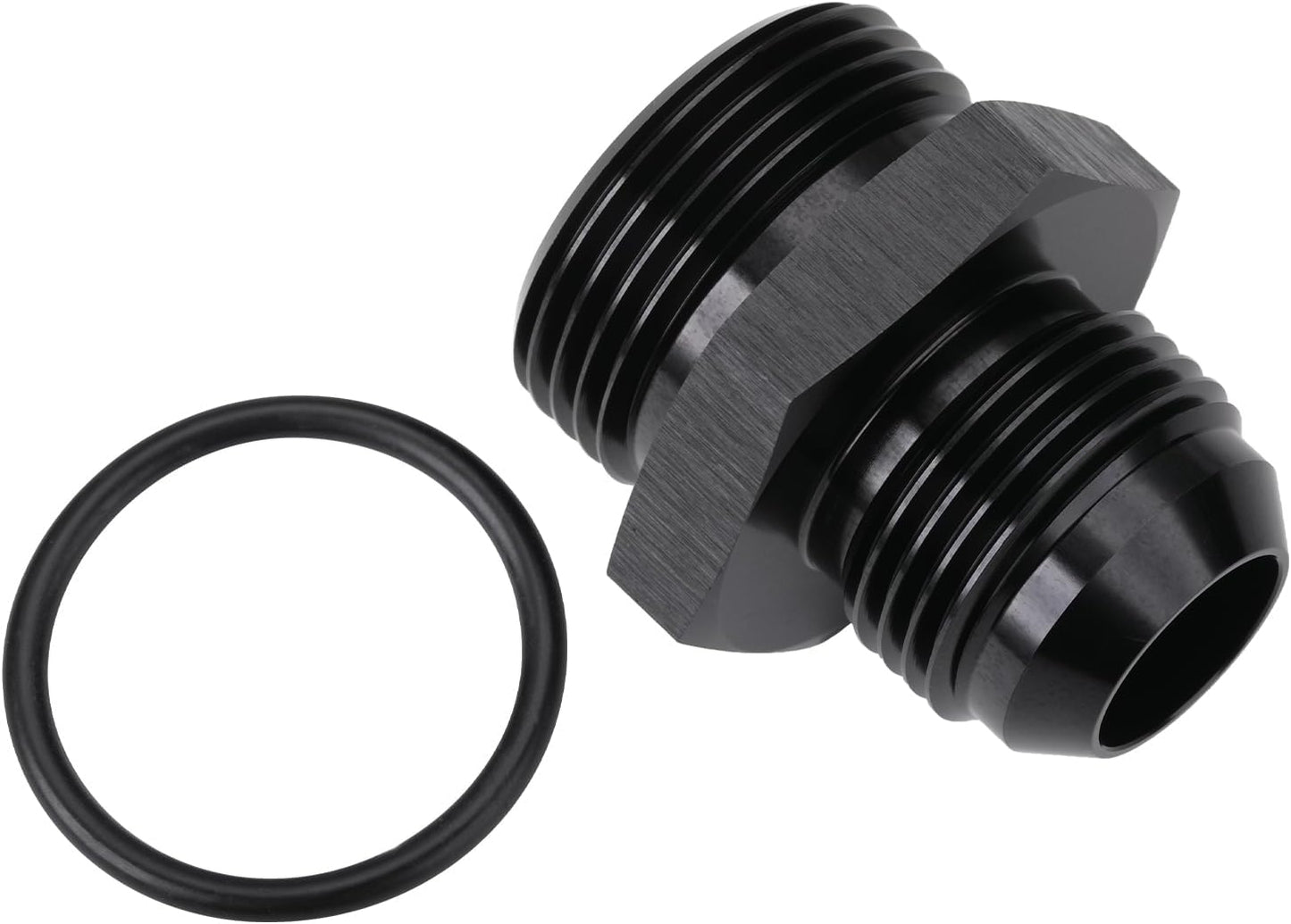 12AN Male Flare to 16AN ORB O-ring Boss Fuel Pump Rail Adapter Fitting Aluminum Black