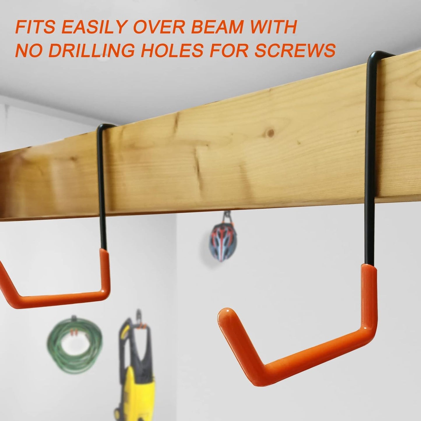 Rafter Hanger Large S Garage Hooks Bike Storage System Holder Organizer, with Non Slip Coating, for Organizing Hanging Basket, Ladders,Bicycle Wheel,Ropes and Bulk Items (12Pack, Orange)