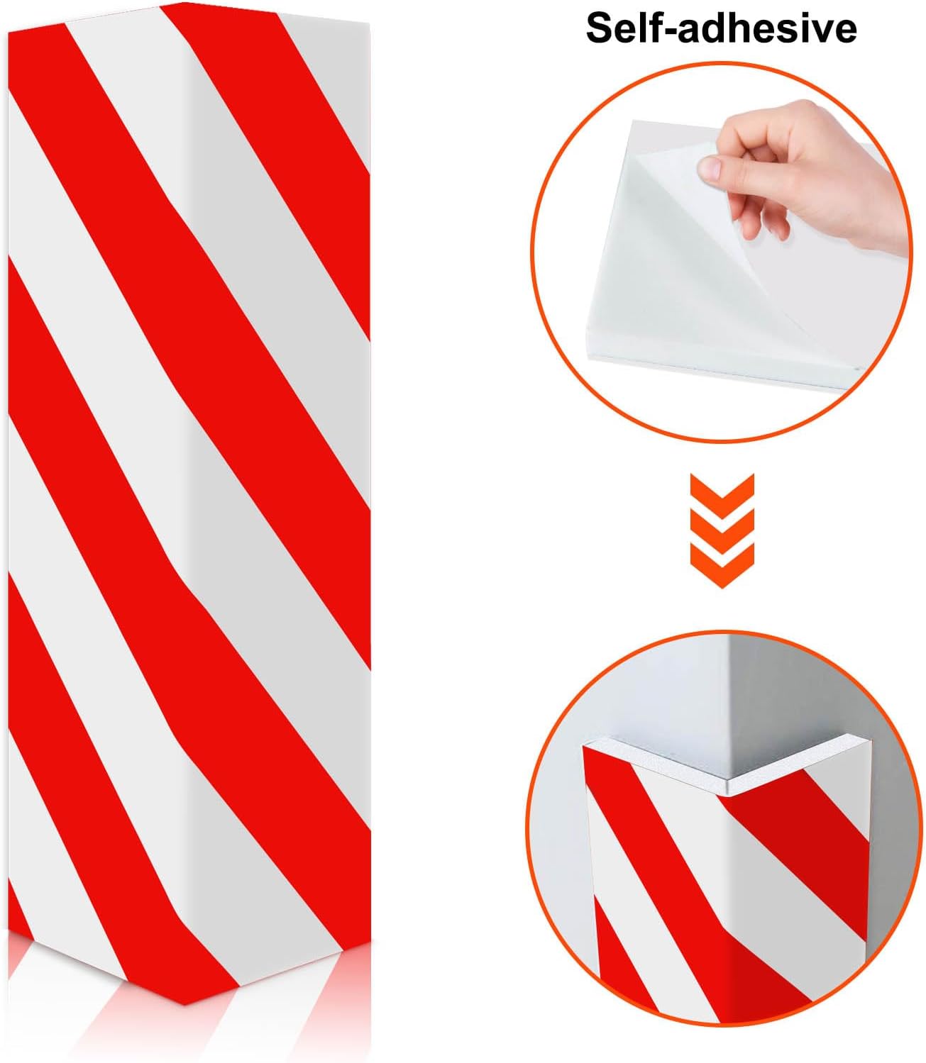 2pcs Garage Wall Guards Wall Protector Cover Yellow and Black Foam Wall Corner Guard for Parking Garages (Red+White)