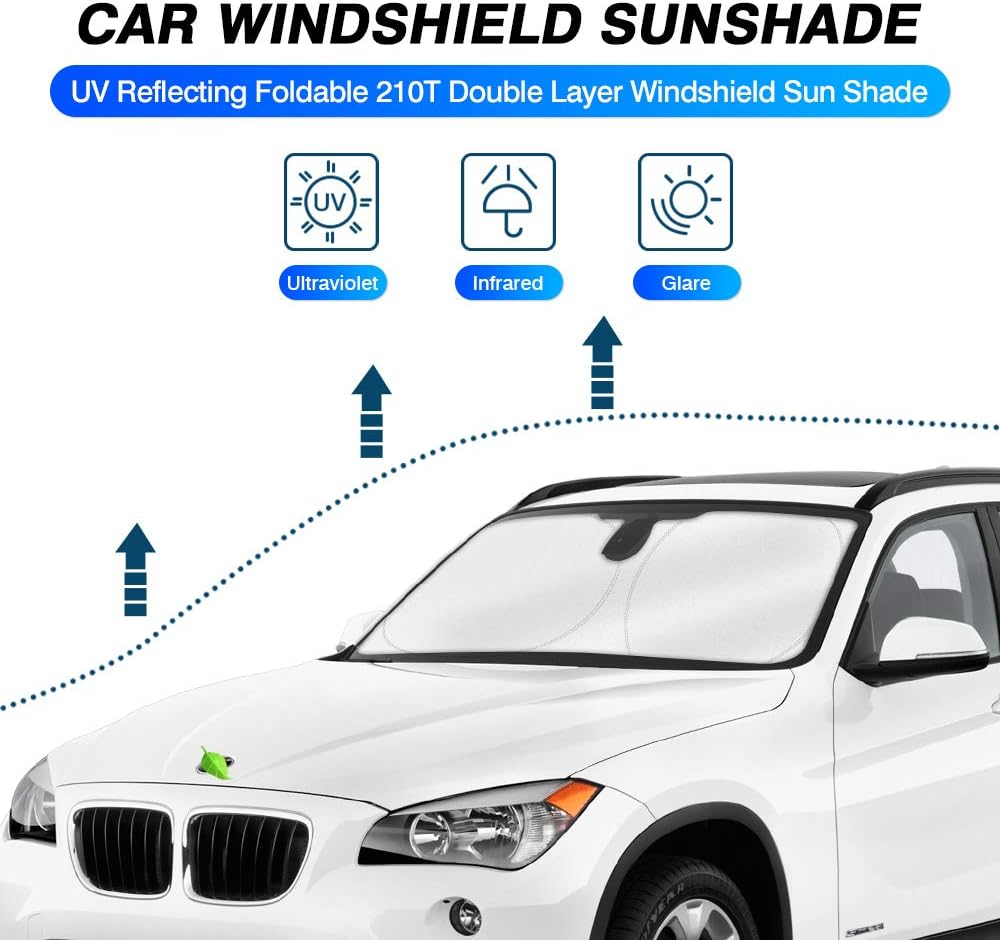 KUST Windshield Sun Shade for BMW X1 E84 Accessories 2011 2012 2013 2014 2015 Custom Fit Sunshade Foldable Sun Visor Protector Blocks UV Rays Keep Your Car Cooler