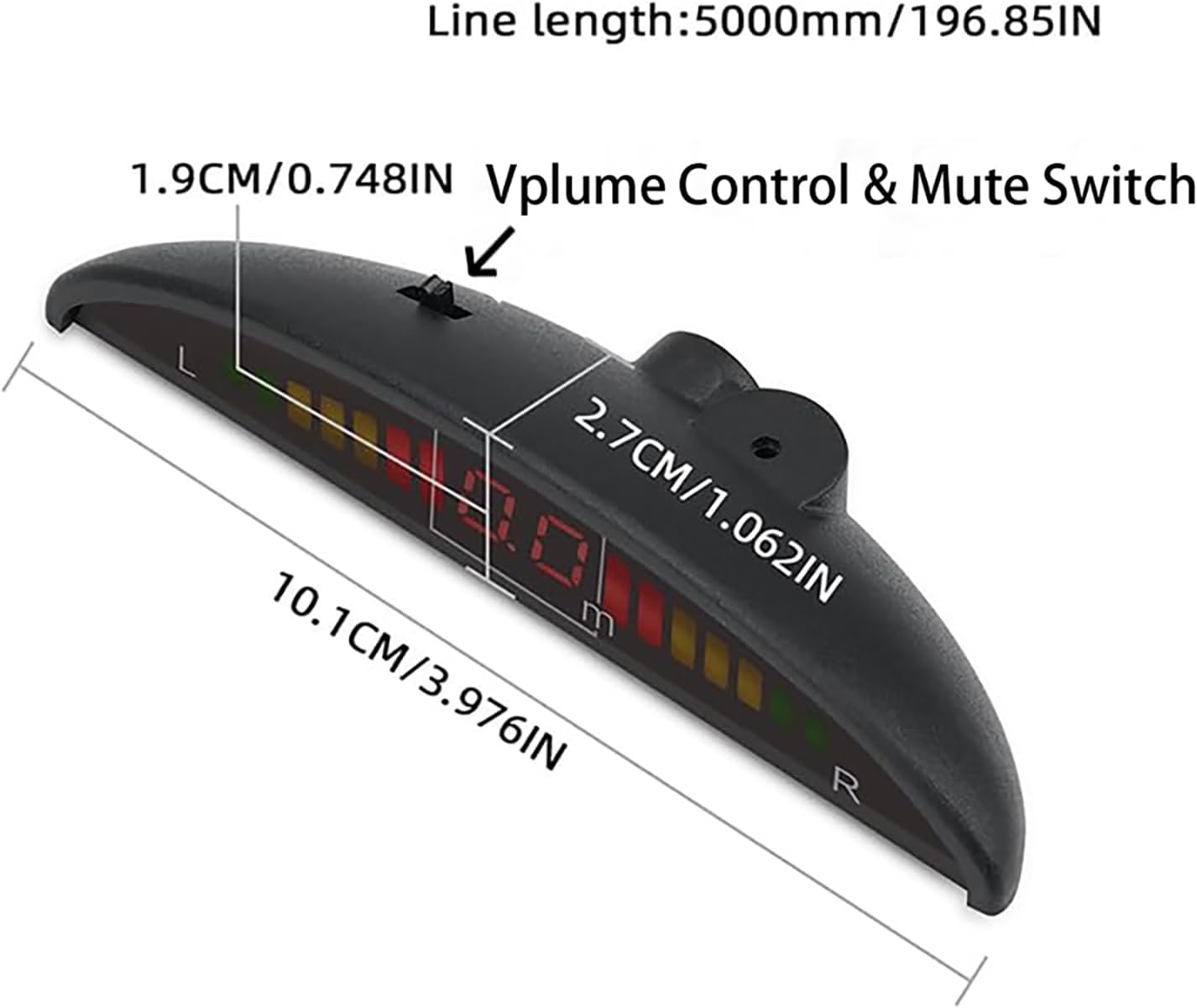 Parking Sensor Kit Backup Sensor Kit Reverse Sensor for Car 16 Color Options for Probes Adjustable Alarm Volume Professional Sensore de Reversa para Carro Safe Driving Assistant（Yellow）