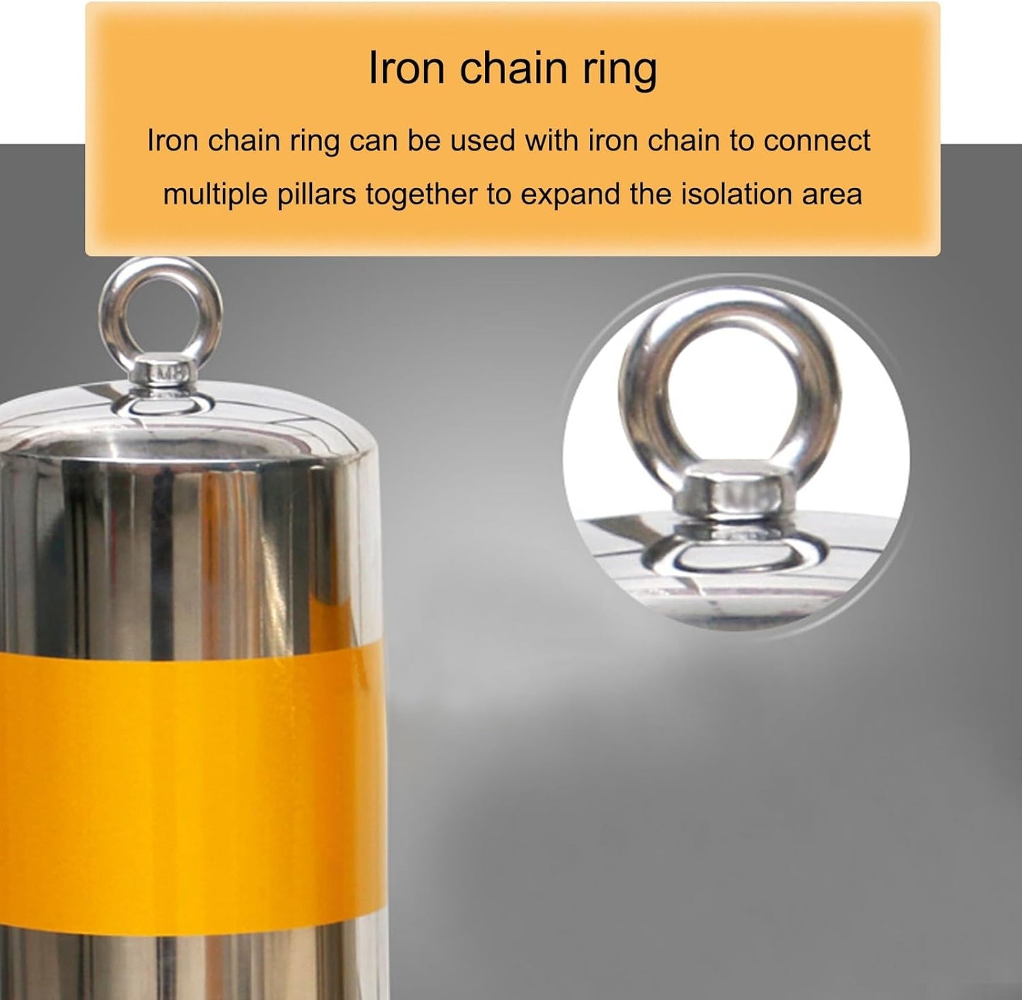 Safety Barrier Bollard, Steel Car Parking Protection Posts, Caution Cones, Driveway Barrier, Parking Stopper for Garage, Perfect for Traffic-Sensitive Area(Yellow (3PCS))