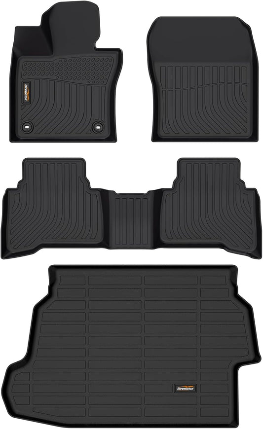 Binmotor-All Weather Floor Mats & Cargo Liner Set for 2023 2024 2025 Prius & Prius Prime(PHEV), TPE Heavy Duty Non-Slip Automotive Floor Liners Waterproof Car Mats for Prius Accessories